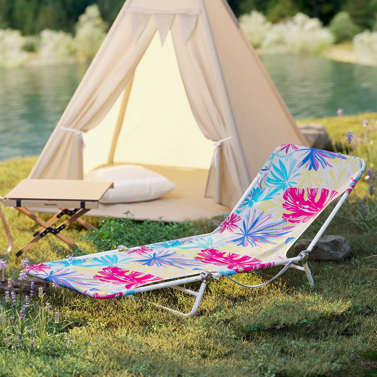 2 Pieces 5-position Lay Flat Beach Recliner with Carry Strap and Metal Frame, Pink Beach & Lawn Chairs at Gallery Canada