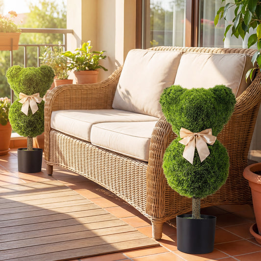 Bear Topiary Trees With Pots, Sun-Resistant Bear-Shaped Boxwood Faux Plants Faux Plants Options at Gallery Canada