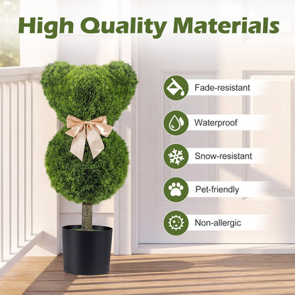 Bear Topiary Trees With Pots, Sun-Resistant Bear-Shaped Boxwood Faux Plants Faux Plants at Gallery Canada