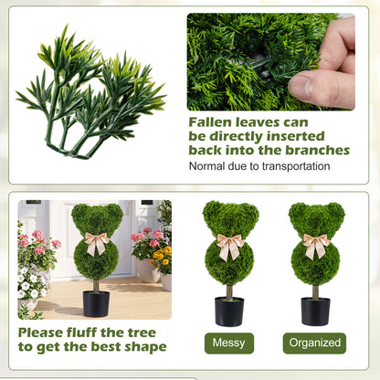 Bear Topiary Trees With Pots, Sun-Resistant Bear-Shaped Boxwood Faux Plants Faux Plants at Gallery Canada