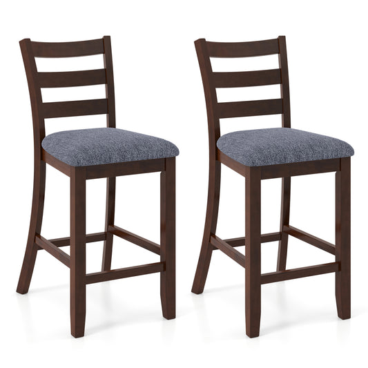Counter Height Chairs, 2 Pieces, Fabric Seat, Rubber Wood Legs, Brown Bar Stools Brown at Gallery Canada