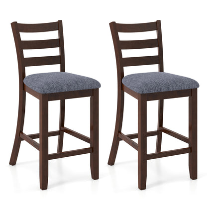 Counter Height Chairs, 2 Pieces, Fabric Seat, Rubber Wood Legs, Brown Bar Stools at Gallery Canada