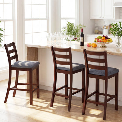 Counter Height Chairs, 2 Pieces, Fabric Seat, Rubber Wood Legs, Brown Bar Stools at Gallery Canada