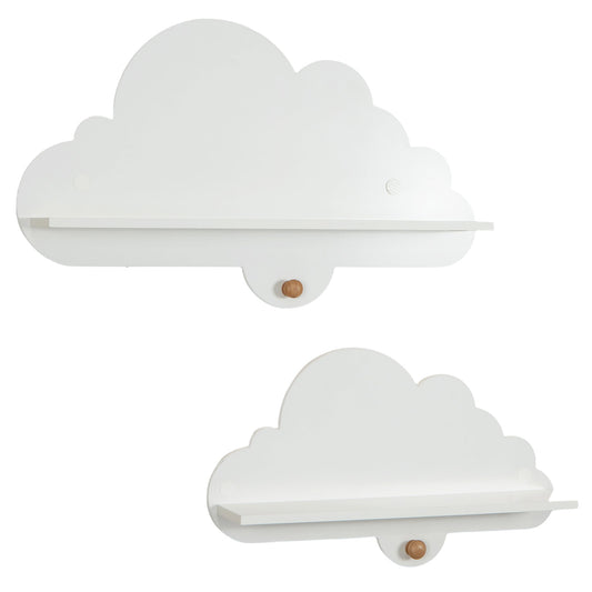 Floating Cloud Shelves, Wall Mounted Storage Display Rack, White Kids Storage White at Gallery Canada
