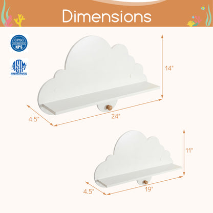 Floating Cloud Shelves, Wall Mounted Storage Display Rack, White Kids Storage at Gallery Canada