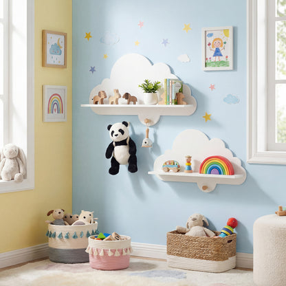 Floating Cloud Shelves, Wall Mounted Storage Display Rack, White Kids Storage at Gallery Canada