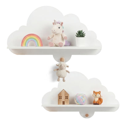 Floating Cloud Shelves, Wall Mounted Storage Display Rack, White Kids Storage at Gallery Canada