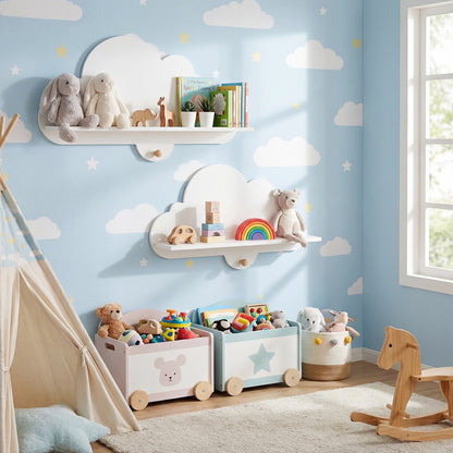 Floating Cloud Shelves, Wall Mounted Storage Display Rack, White Kids Storage at Gallery Canada