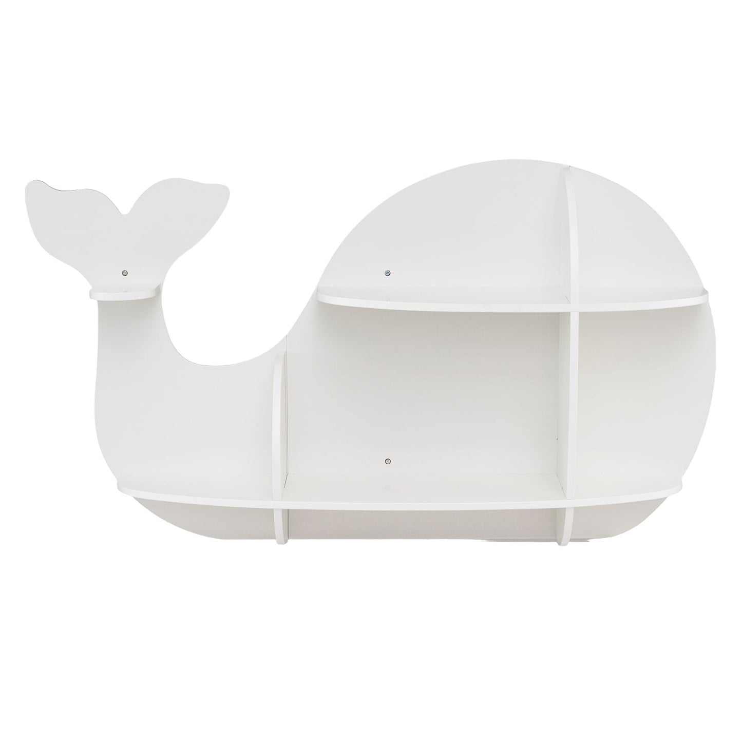 Floating Dolphin Shelves, Wall Mounted Storage Display Rack, White