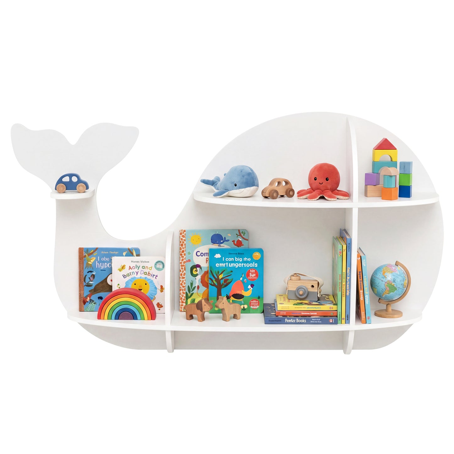 Floating Dolphin Shelves, Wall Mounted Storage Display Rack, White Kids Storage at Gallery Canada