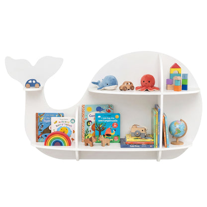 Floating Dolphin Shelves, Wall Mounted Storage Display Rack, White Kids Storage at Gallery Canada