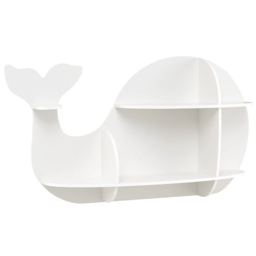 Floating Dolphin Shelves, Wall Mounted Storage Display Rack, White