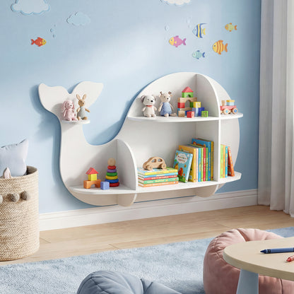Floating Dolphin Shelves, Wall Mounted Storage Display Rack, White Kids Storage at Gallery Canada