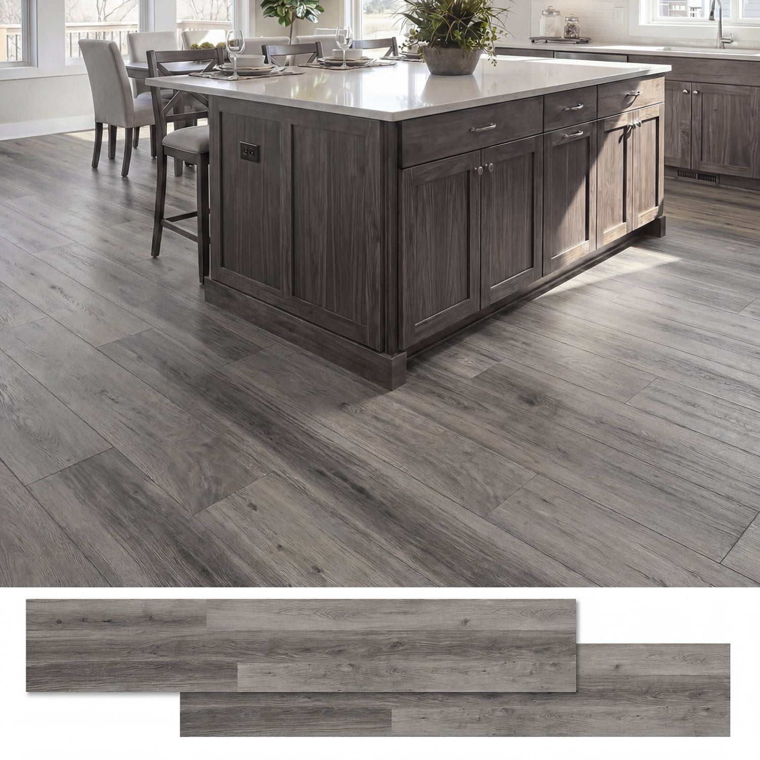 2 Pieces Waterproof Vinyl Flooring Plank Tile Decorative Fencing & Flooring at Gallery Canada
