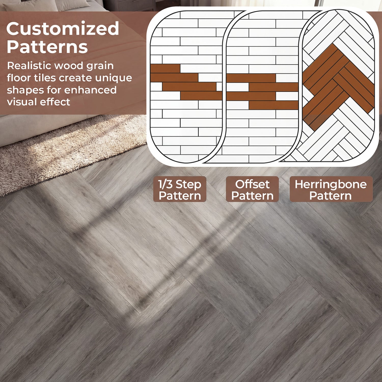 2 Pieces Waterproof Vinyl Flooring Plank Tile Decorative Fencing & Flooring at Gallery Canada
