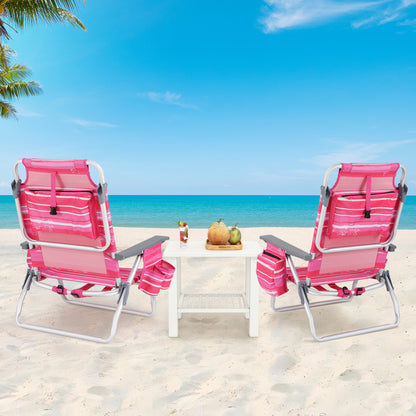 Folding Backpack Beach Chair With Pillow, 2 Pieces, Red & White Beach & Lawn Chairs at Gallery Canada