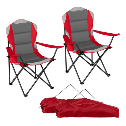 2 Folding Camping Chairs With Cup Holders, Red Beach & Lawn Chairs at Gallery Canada