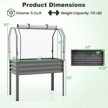 Galvanized Raised Garden Bed, 2 Pieces, With Legs And Greenhouse Cover, Gray Raised Garden Beds at Gallery Canada