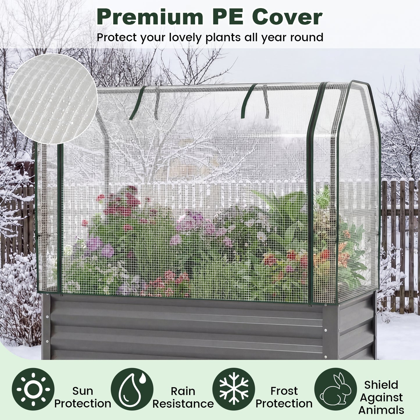 Galvanized Raised Garden Bed, 2 Pieces, With Legs And Greenhouse Cover, Gray Raised Garden Beds at Gallery Canada