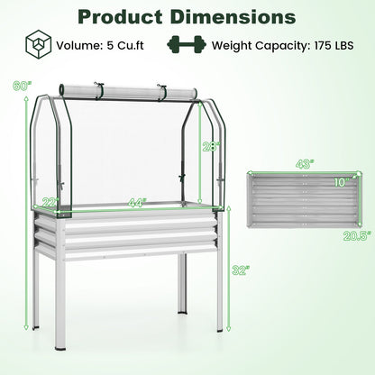 Galvanized Raised Garden Bed, 2 Pieces, With Legs And Greenhouse Cover, Silver Raised Garden Beds at Gallery Canada