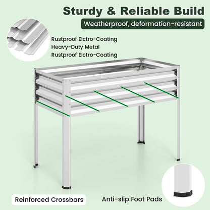 Galvanized Raised Garden Bed, 2 Pieces, With Legs And Greenhouse Cover, Silver Raised Garden Beds at Gallery Canada