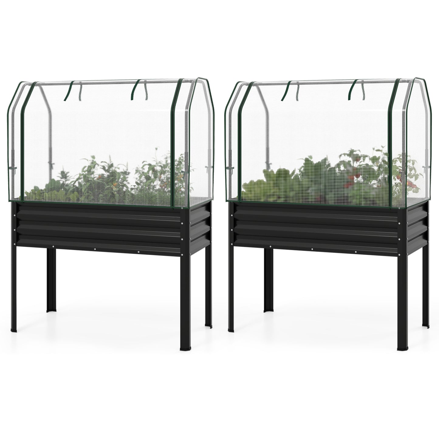 2-Piece Galvanized Raised Garden Bed with Legs, Black Raised Garden Beds at Gallery Canada