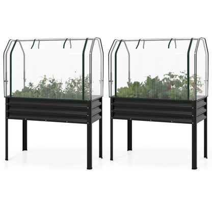 2-Piece Galvanized Raised Garden Bed with Legs, Black Raised Garden Beds at Gallery Canada