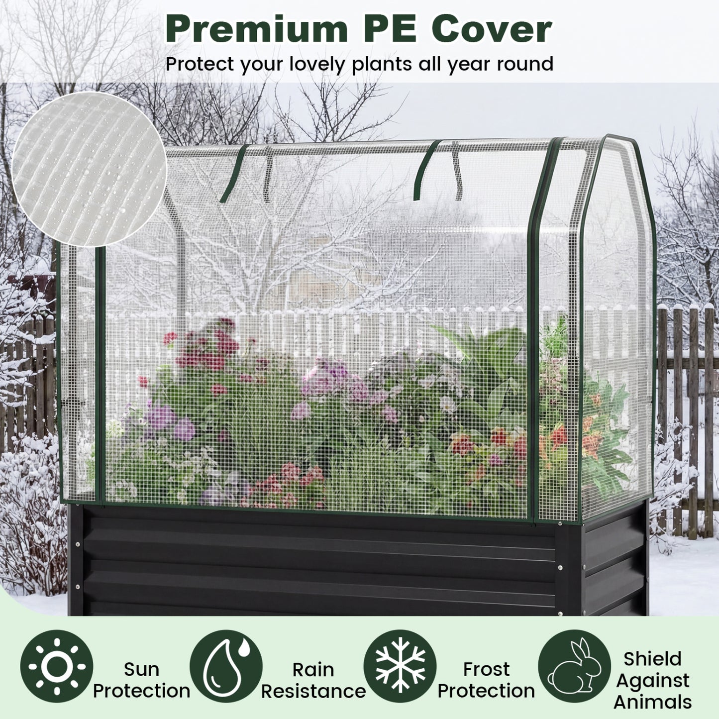 2-Piece Galvanized Raised Garden Bed with Legs, Black Raised Garden Beds at Gallery Canada
