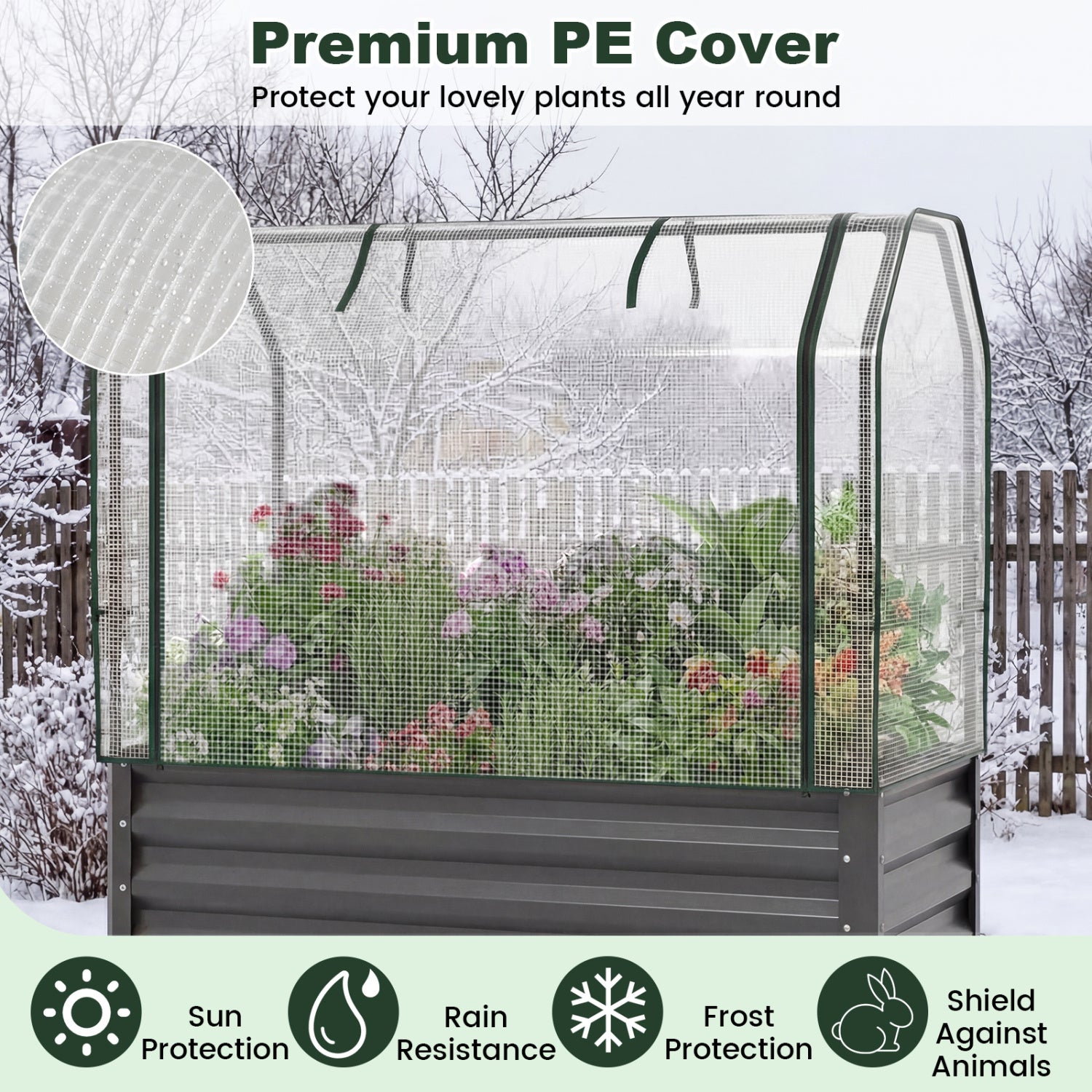 Galvanized Raised Garden Bed, 2 Pieces, With Legs And Greenhouse Cover, Gray Raised Garden Beds at Gallery Canada