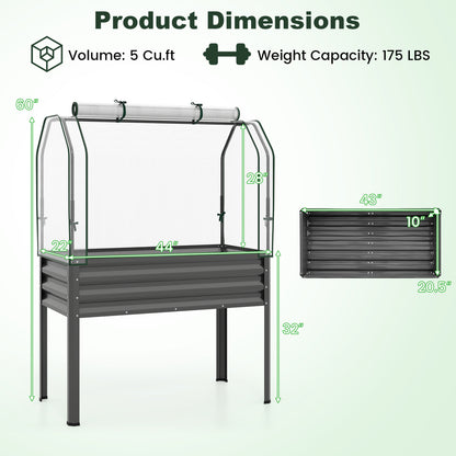Galvanized Raised Garden Bed, 2 Pieces, With Legs And Greenhouse Cover, Gray Raised Garden Beds at Gallery Canada