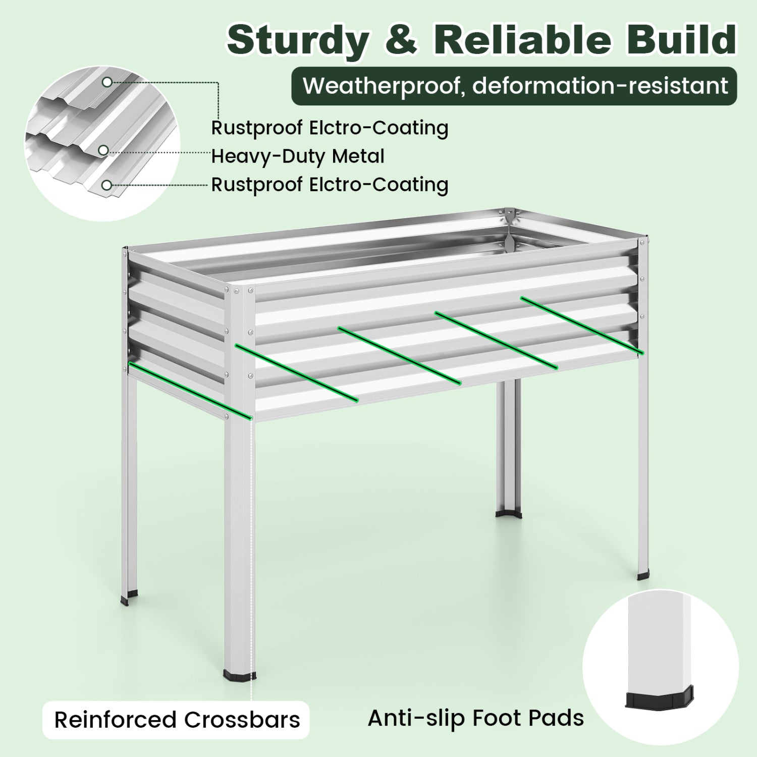 Galvanized Raised Garden Bed, 2 Pieces, With Legs And Greenhouse Cover, Silver Raised Garden Beds at Gallery Canada