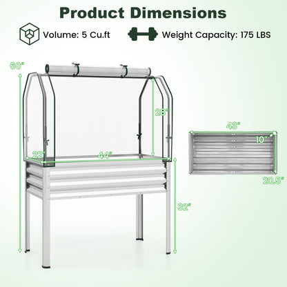 Galvanized Raised Garden Bed, 2 Pieces, With Legs And Greenhouse Cover, Silver Raised Garden Beds at Gallery Canada