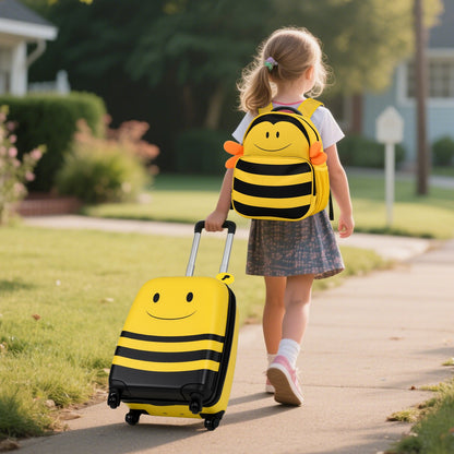 2 Pieces Kids Luggage Set on Wheels with Anti-Lose Rope and Retractable Rod, Yellow Kids Luggage at Gallery Canada