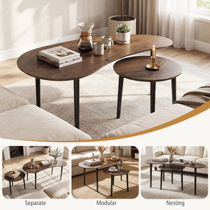 Mid Century Nesting Tables, Walnut, Rubber Wood Legs Coffee Tables at Gallery Canada