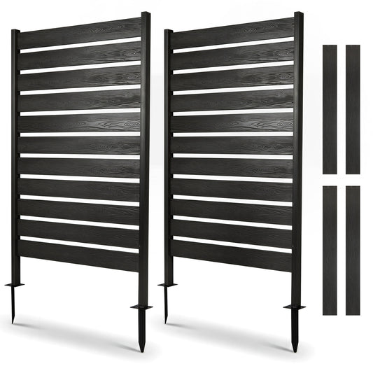 Outdoor Privacy Screen Fence, 2 Pieces, Black Outdoor Privacy Screens Black at Gallery Canada