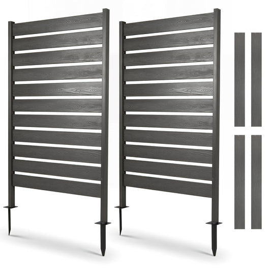 Outdoor Privacy Screen Fence, 2 Pieces, Gray Outdoor Privacy Screens Gray at Gallery Canada