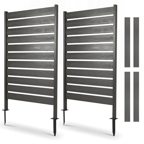 Outdoor Privacy Screen Fence, 2 Pieces, Gray