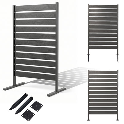 Panneau d'intimité d'extérieur pour clôture, 2 pièces, gris