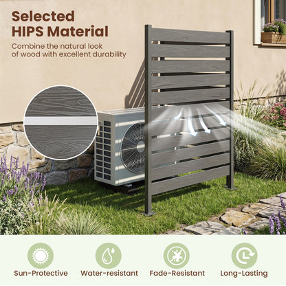 Panneau d'intimité d'extérieur pour clôture, 2 pièces, gris