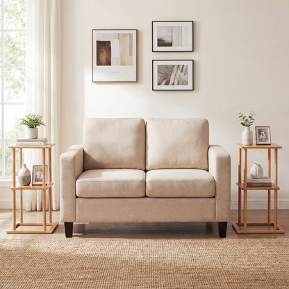 2 Pieces Side Table with Storage Shelves and Bamboo Construction, Natural End & Side Tables at Gallery Canada