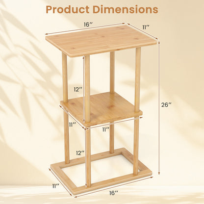 2 Pieces Side Table with Storage Shelves and Bamboo Construction, Natural End & Side Tables at Gallery Canada