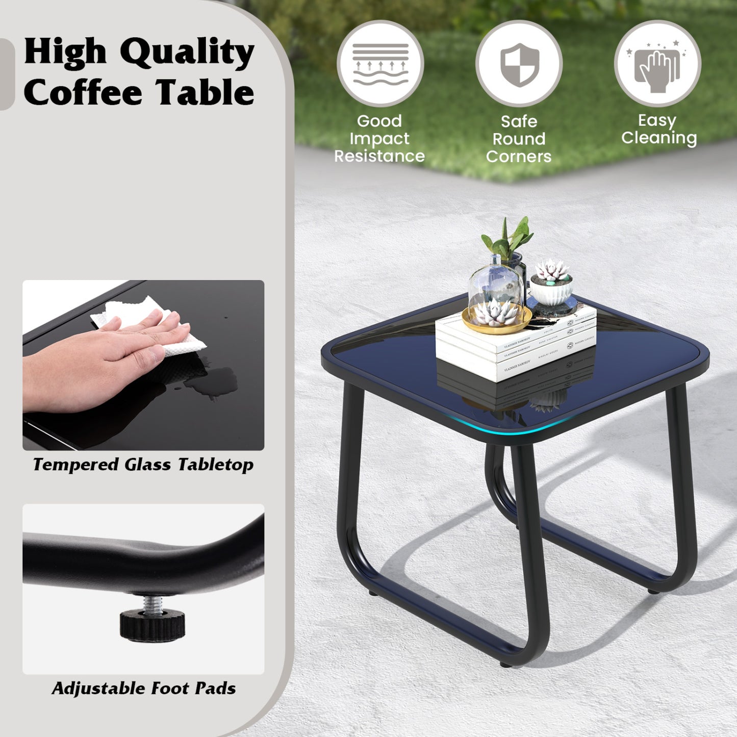 2 Rocking Bistro Chairs, Glass-Top Table, Black Patio Conversation Sets at Gallery Canada