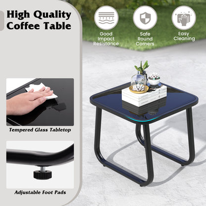 2 Rocking Bistro Chairs, Glass-Top Table, Black Patio Conversation Sets at Gallery Canada