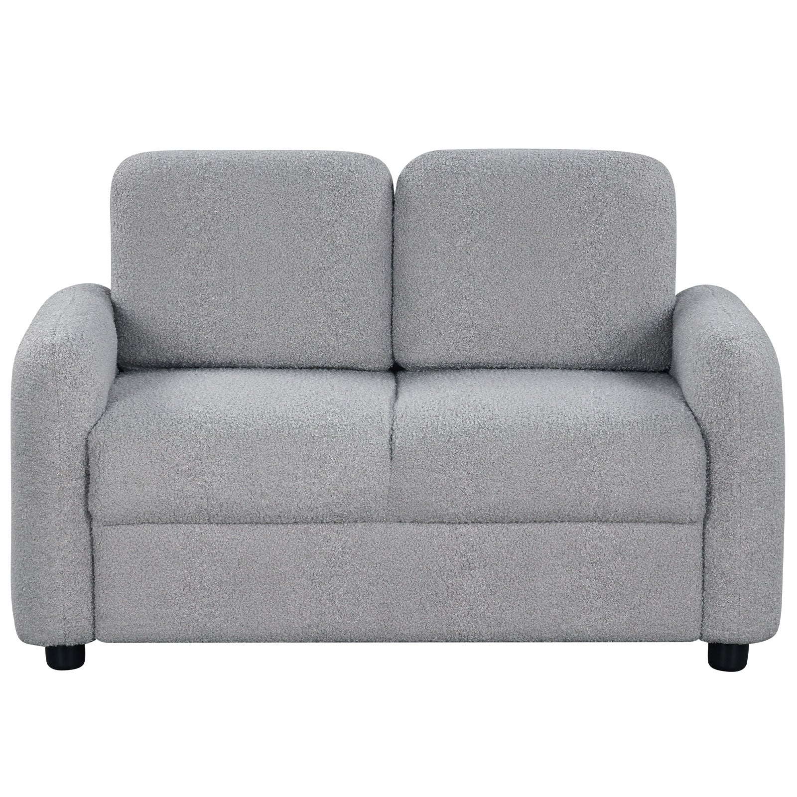 2-Seat Kids Sofa Toddler Sofa Couch with Soft Teddy Fleece Upholstery and Solid Wooden Frame, Gray Kids Chairs & Seating Gray at Gallery Canada