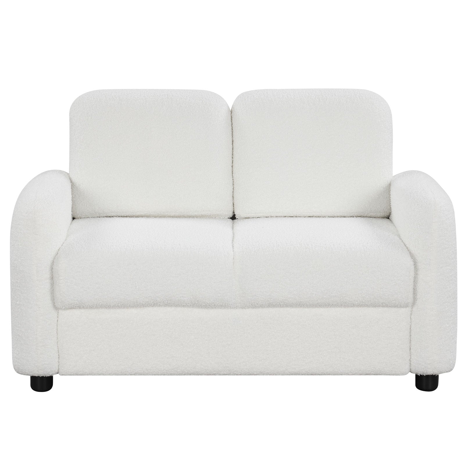 2-Seat Kids Sofa Toddler Sofa Couch with Soft Teddy Fleece Upholstery and Solid Wooden Frame, White Kids Chairs & Seating White at Gallery Canada