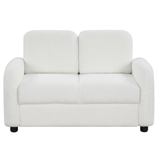 2-Seat Kids Sofa Toddler Sofa Couch with Soft Teddy Fleece Upholstery and Solid Wooden Frame, White Kids Chairs & Seating White at Gallery Canada