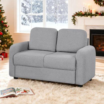 Kids Sofa, 2-Seat, Soft Teddy Fleece, Solid Wood Frame, Gray Kids Chairs & Seating at Gallery Canada