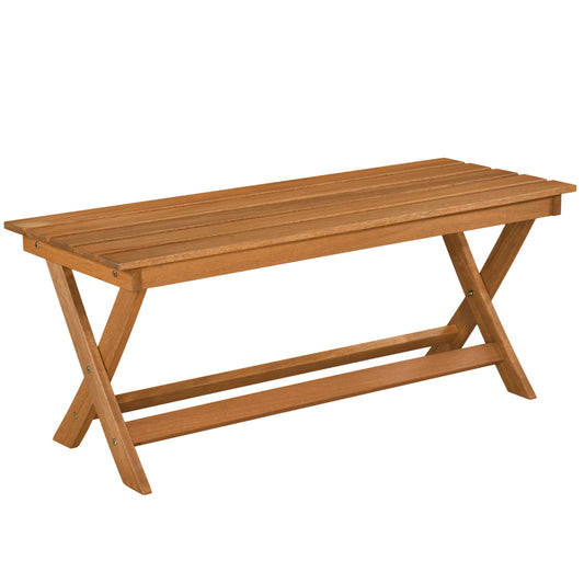 2-Seat Wooden Garden Bench, X-Shaped Legs Outdoor Benches Natural at Gallery Canada