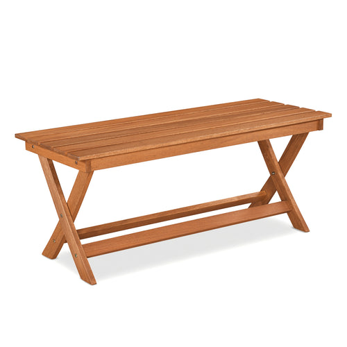 2-Seat Wooden Garden Bench, X-Shaped Legs