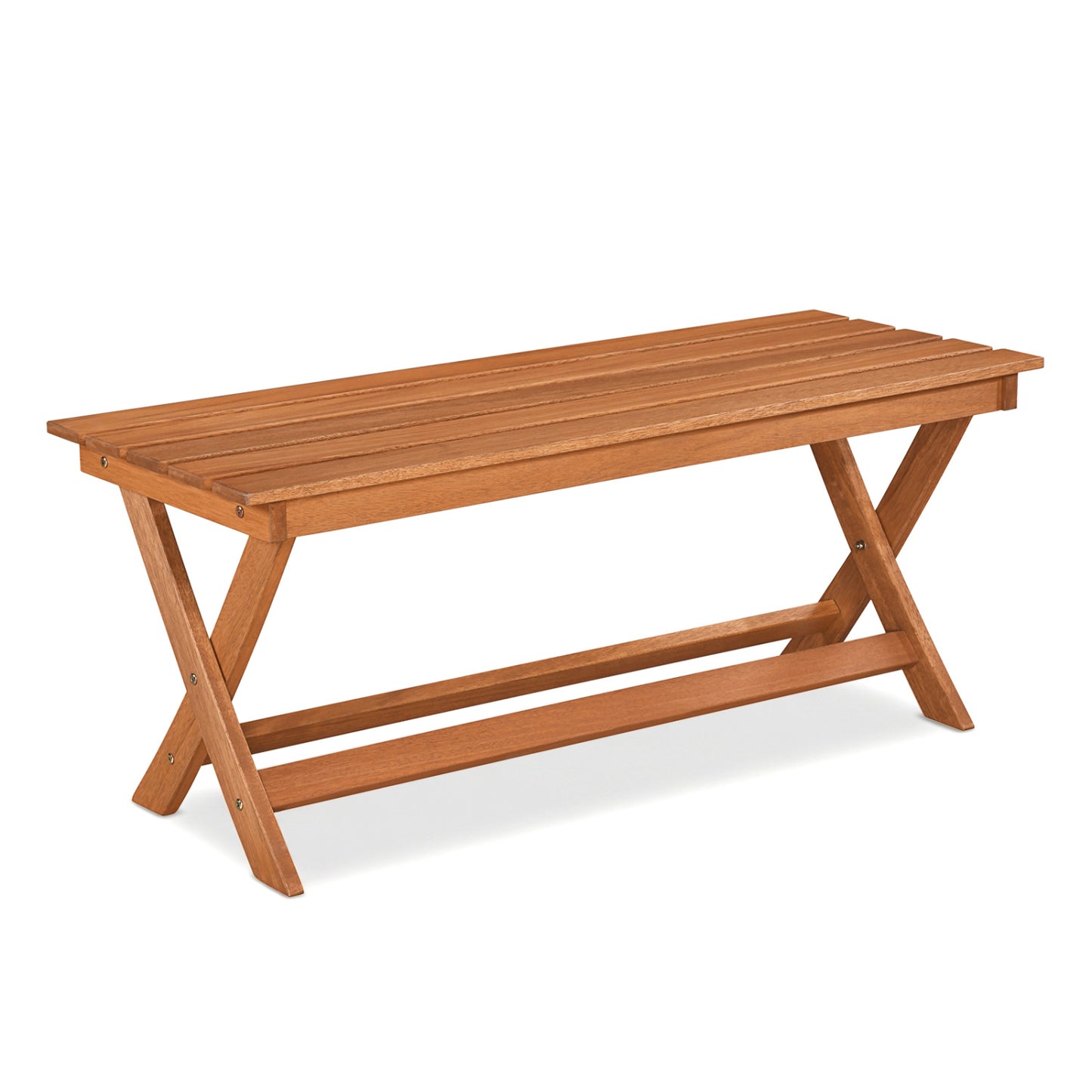 2-Seat Wooden Garden Bench, X-Shaped Legs Outdoor Benches at Gallery Canada